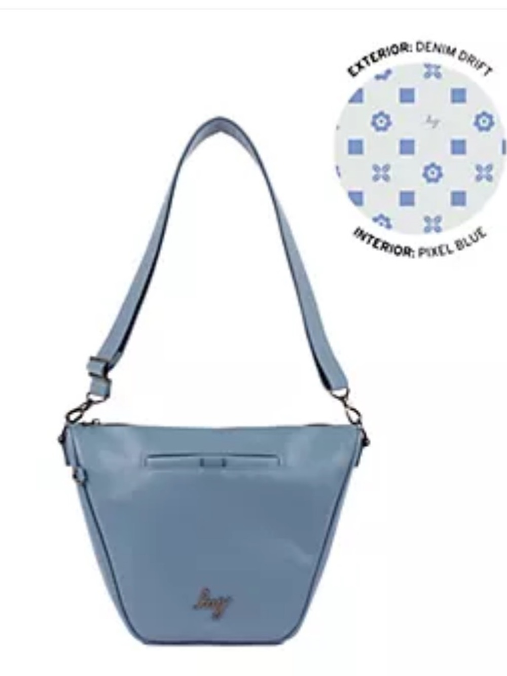 LUG Satin Luxe Medium Shoulder Bag Quest in Denim‎ Drift Blue